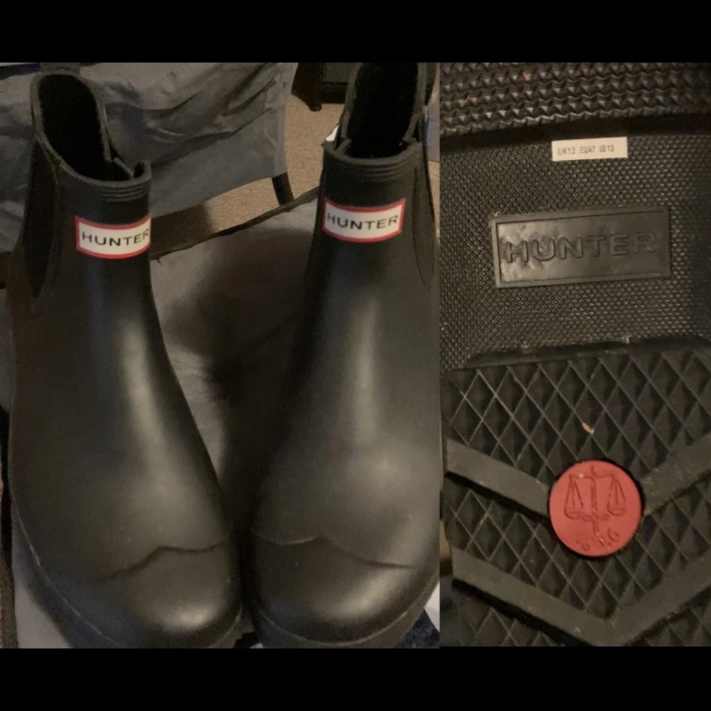 Hunter Black Waterproof Chelsea Boots